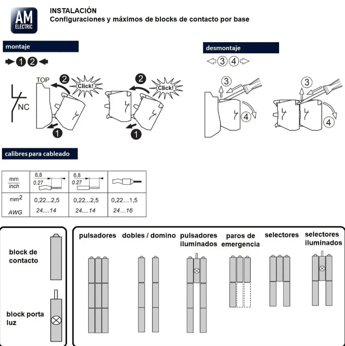 Instalación block de contacto y calibres